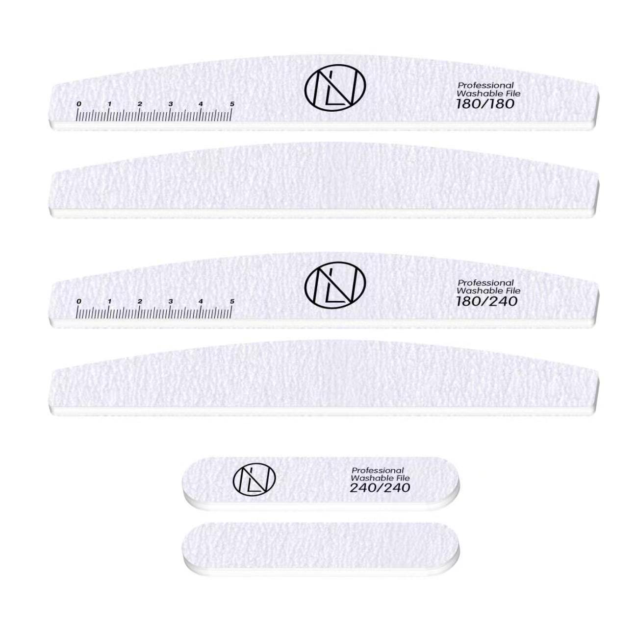Premium Nail Files, Japanese Sanding Paper, Pack of 20 pcs, Half Moon
