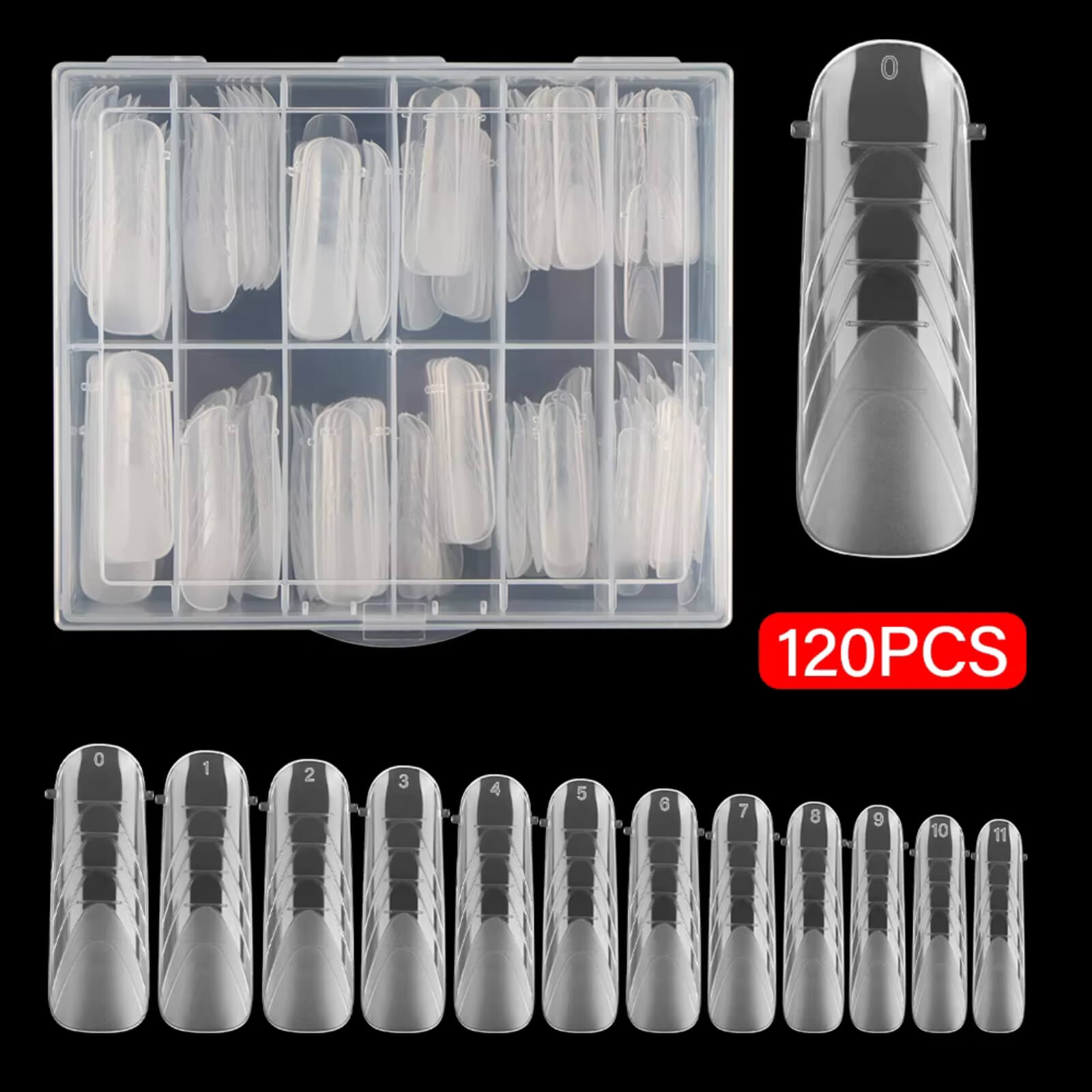 Dual Nail Forms for Nail Extensions (Square Shape) Type C, 120 pcs