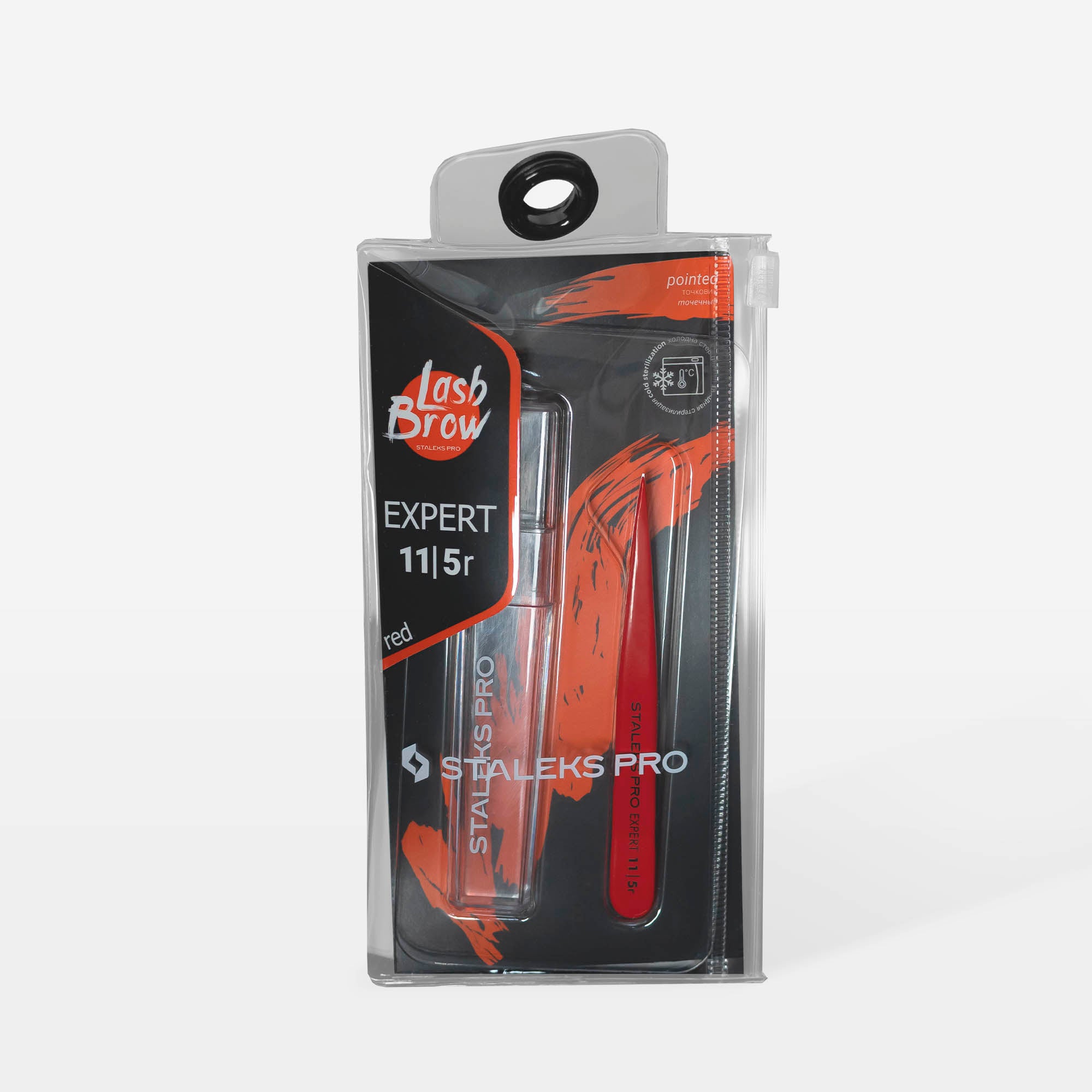 Stalecks Pro Eyebrow tweezers red EXPERT 11 TYPE 5r - TE-11/5r