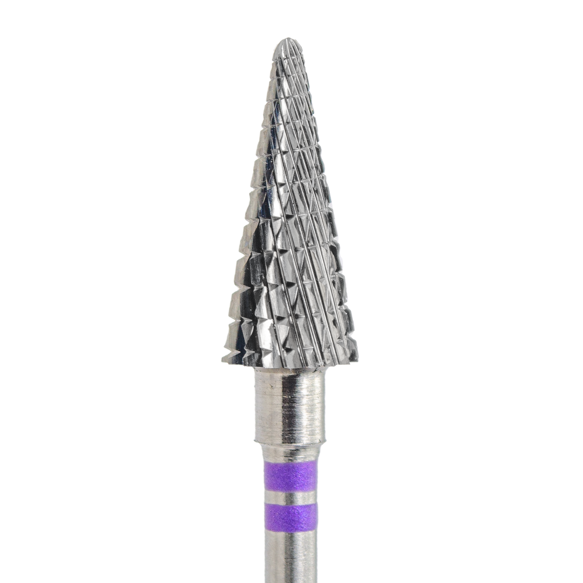 KMIZ Tungsten Carbide Cone E-File Nail Bit, 6.0mm, Purple, LEFT handed