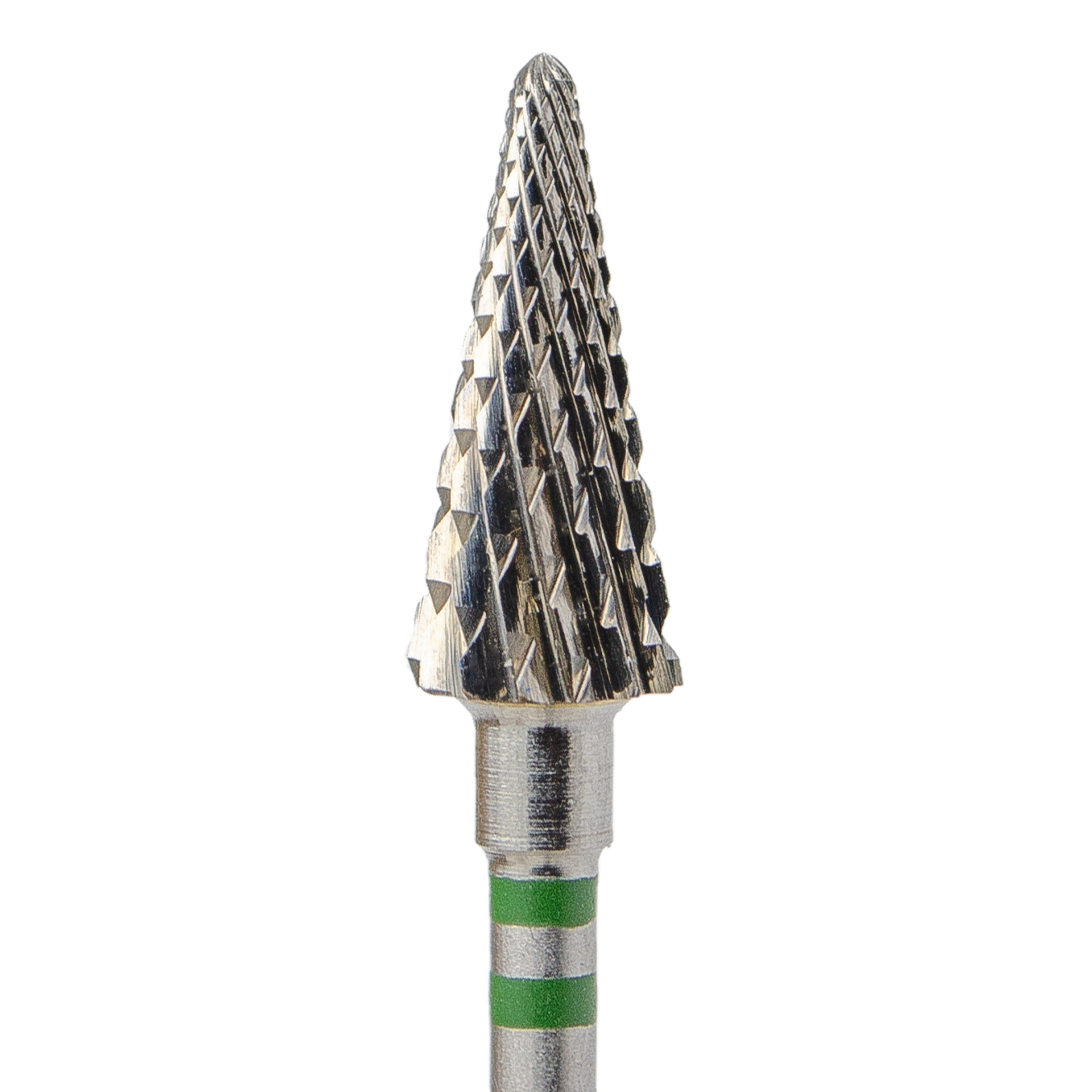 KMIZ Tungsten Carbide Cone E-File Nail Bit, 6.0mm, Green, LEFT handed
