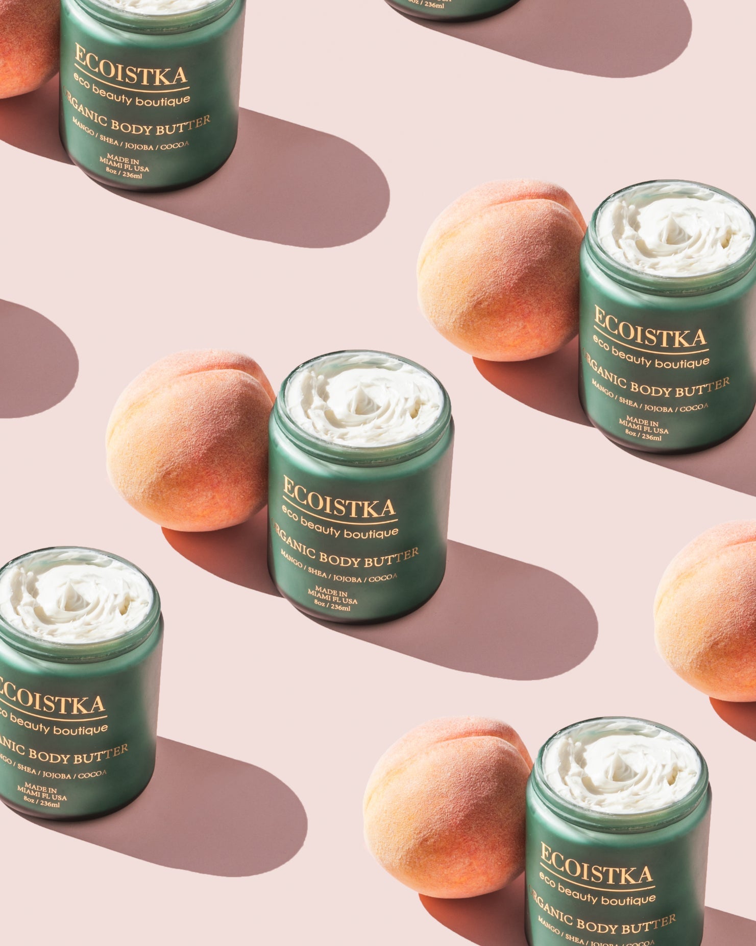 ECOISTKA Organic Whipped Body Butter, Florida Sunset (Peach and Cream)