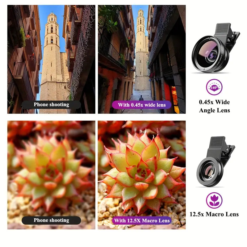 APEXEL 0.45x Super Wide-Angle & 12.5x Macro Lens Kit