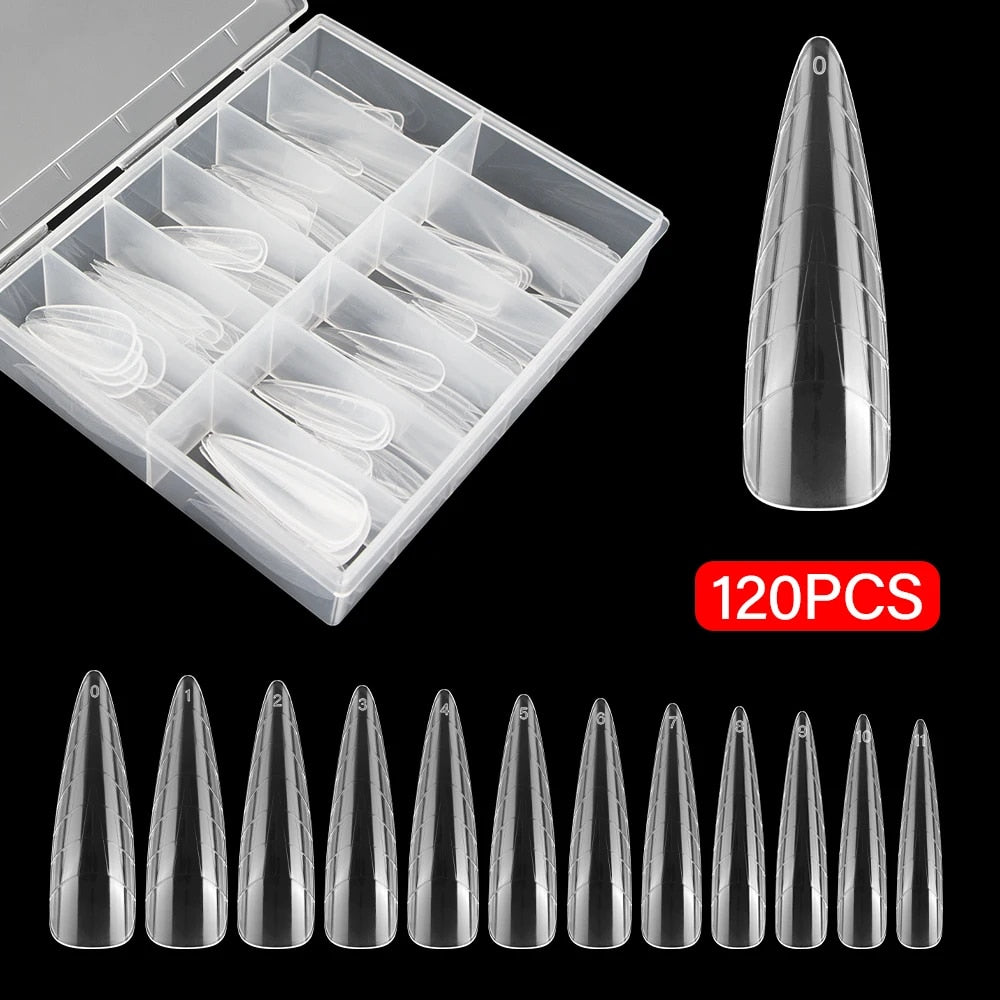 Poly Dual Nail Extension Forms (Almond Shape), 120 pcs