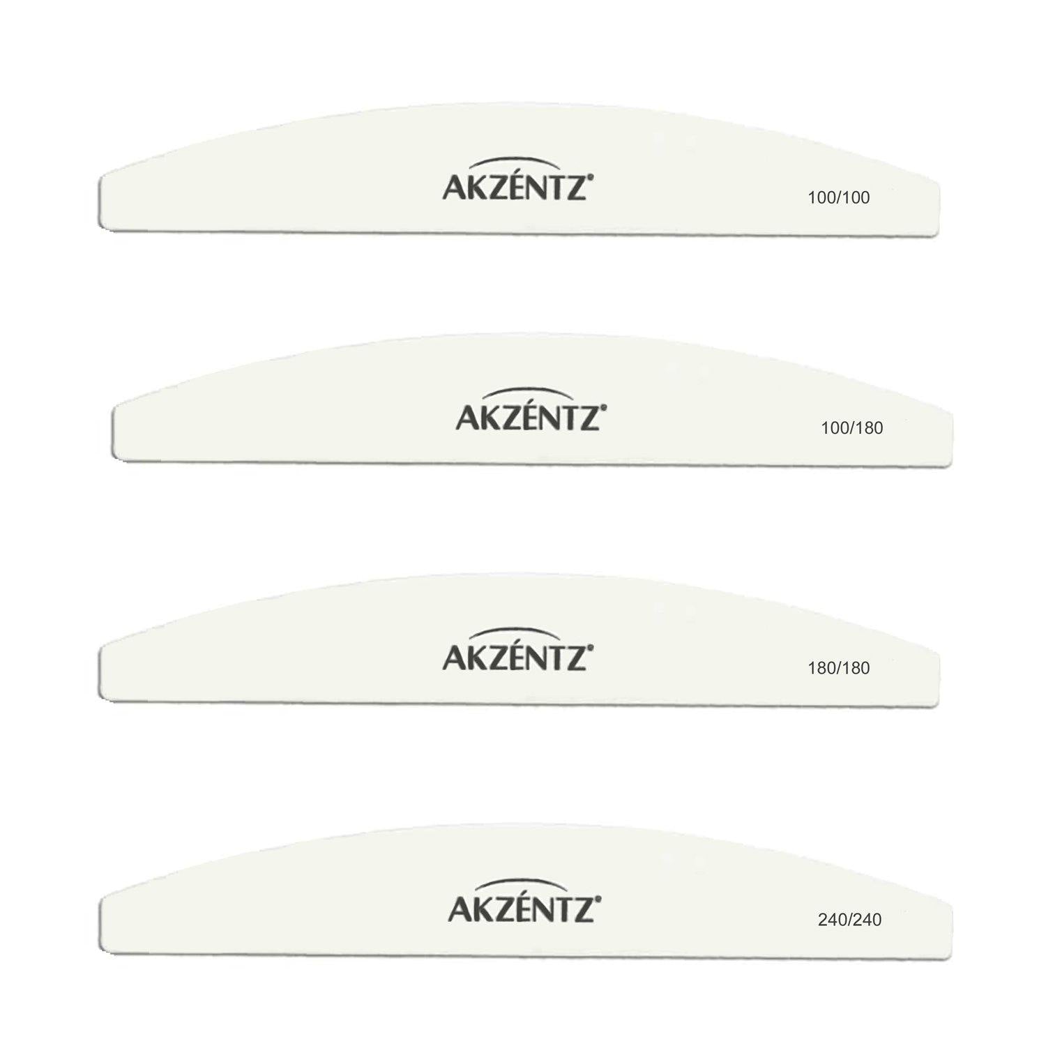 Akzentz White Curved Files, Pack of 50 pcs