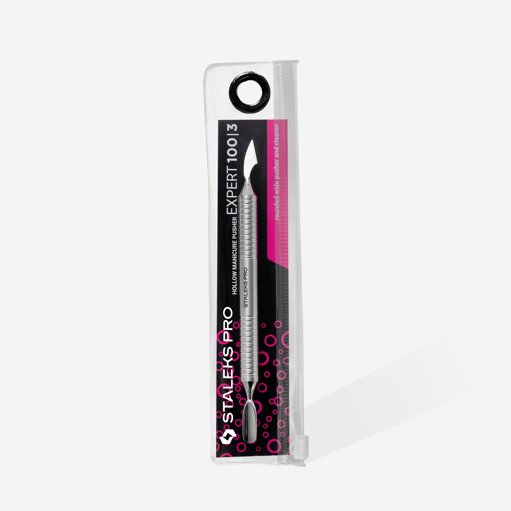 Staleks Pro Expert 100 Type 3 Hollow Cuticle Pusher (Rounded Wide Pusher & Cleaner) PE-100/3